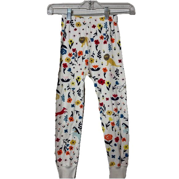 Hanna Andersson Kids Animal Floral Pajama Bottoms 100% Organic Cotton 110 Size 5 - Picture 1 of 4